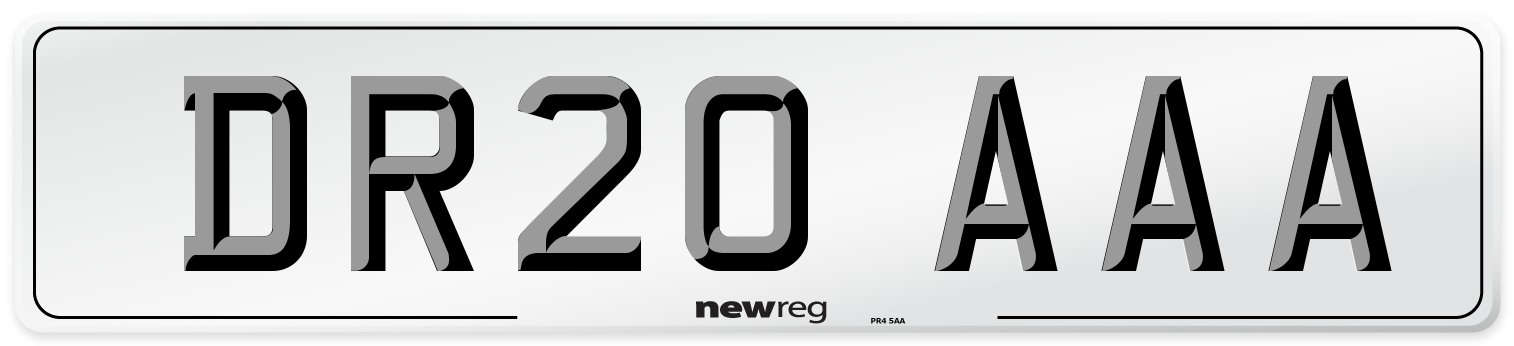 DR20 AAA Number Plate from New Reg